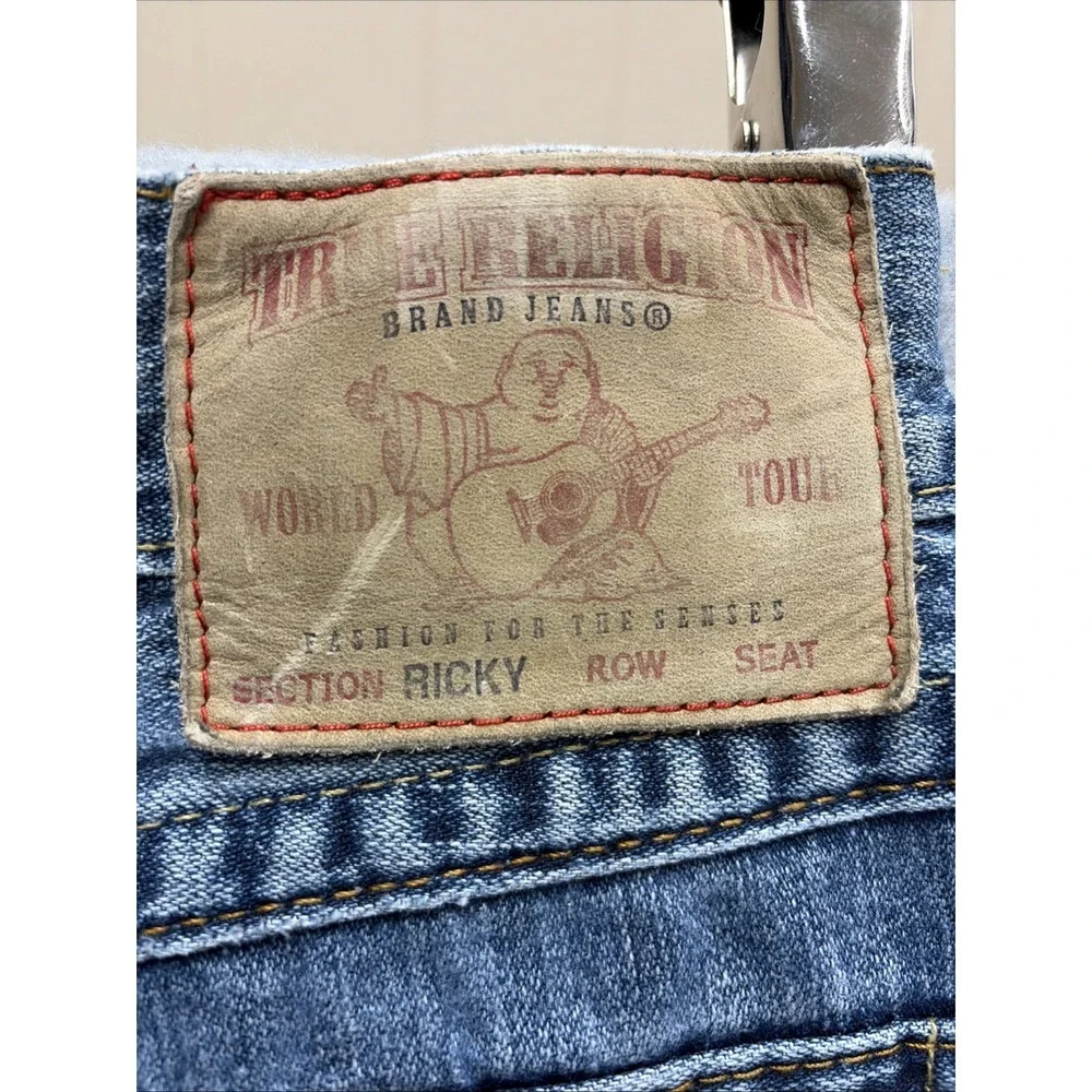 True Religion Ricky 31 Straight Leg Vintage Jeans Men's Size 34x32L Made In USA